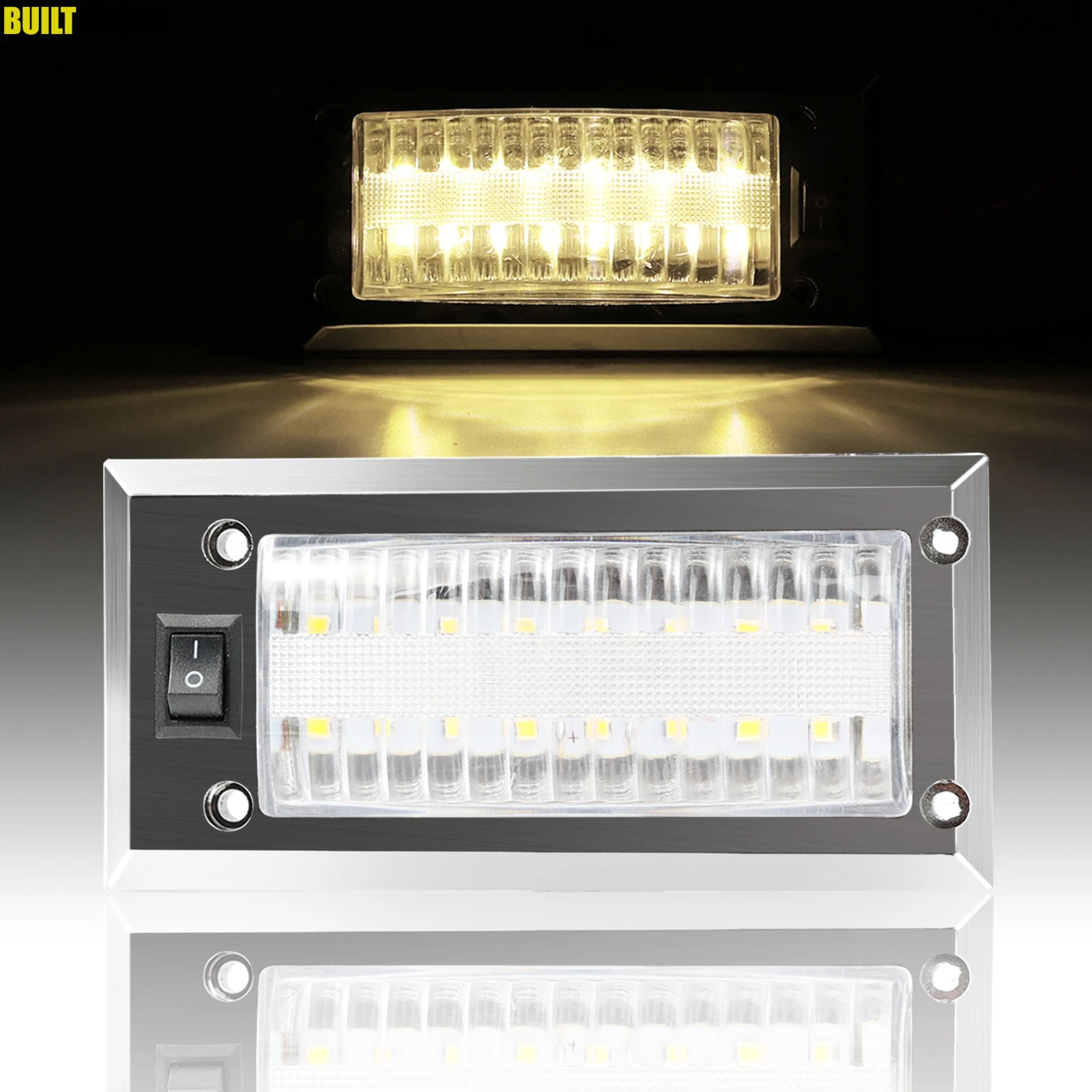 

1X Universal Interior Reading Light Carvan Interior Ceiling Light Roof Dome Lamp For Vehicle Truck Camper Tractor On/Off Switch