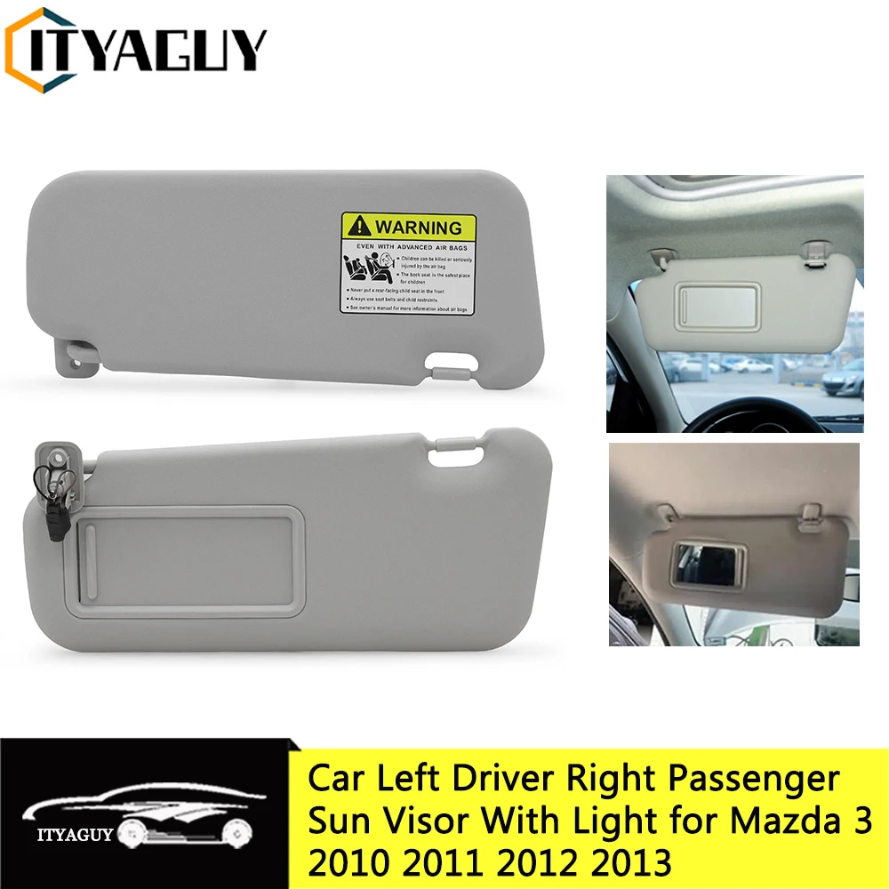 Left Driver Right Passenge Side Sun Visor With Light with Mirror for Mazda 3 2010 2011 2012 2013 BBM2-69-320C-75 BBM3-69-320C-75