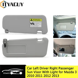 Left Driver Right Passenge Side Sun Visor With Light with Mirror for Mazda 3 2010 2011 2012 2013 BBM2-69-320C-75 BBM3-69-320C-75