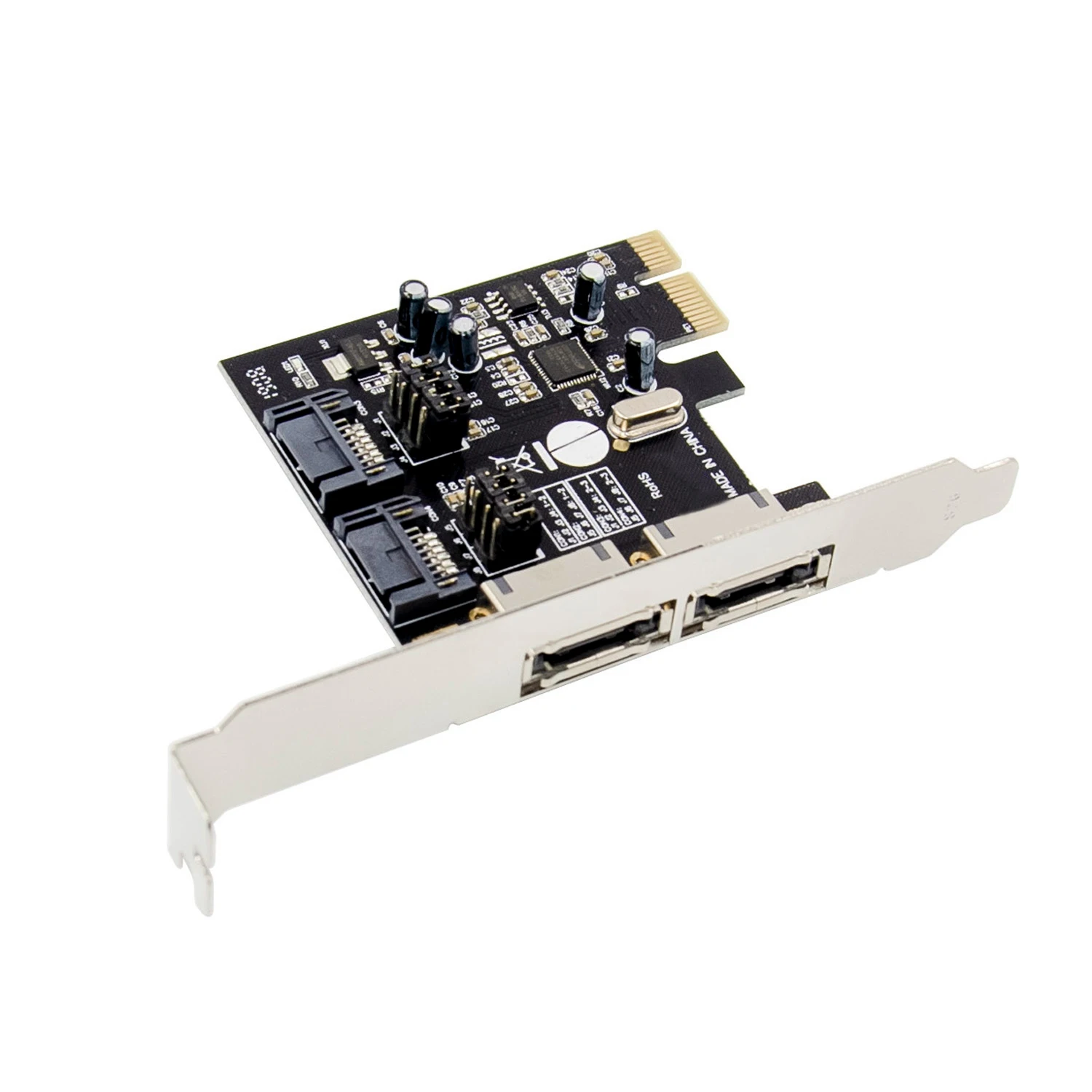 بطاقة توسيع AC18 PCIE ESATA SATA III PCI-E إلى SATA3.0 6Gb/S PCI-E Express محول ASM1061 Chipest للكمبيوتر الشخصي