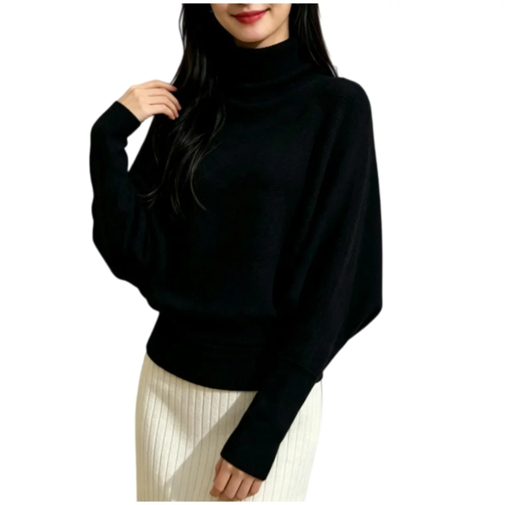 For Spring Summer Autumn Winter Regular Length Pullover Women Half High Neck Pullover For Daily Commute And Work