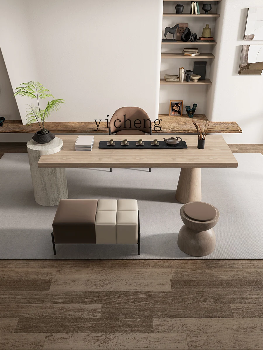 XL modern simple tea table marble slate island tea table office solid wood