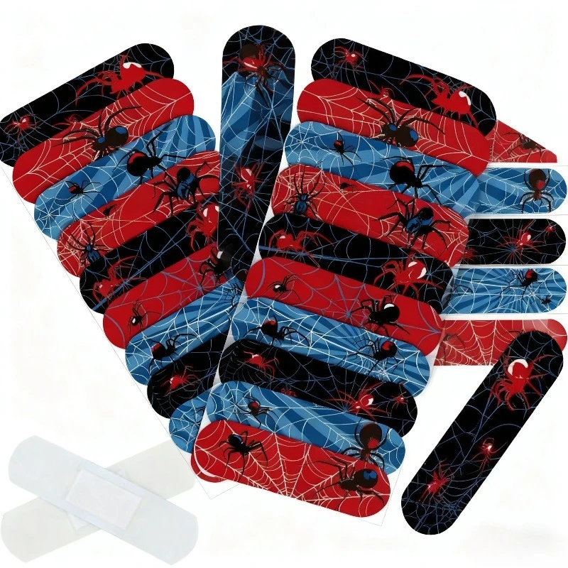 

50 шт./компл., пластырь с рисунком паука, крутая лента для детей и взрослых, пластырь для повязки на рану, водостойкая клейкая лента для первой помощи