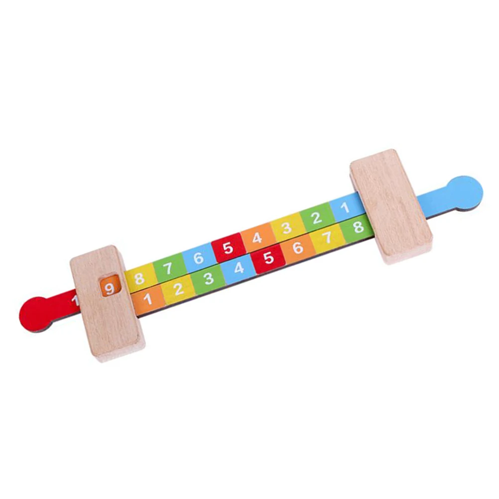 Toy Numbers Matching Ruler Math Toys Wooden Pulling Bamboo Early Education Pupils