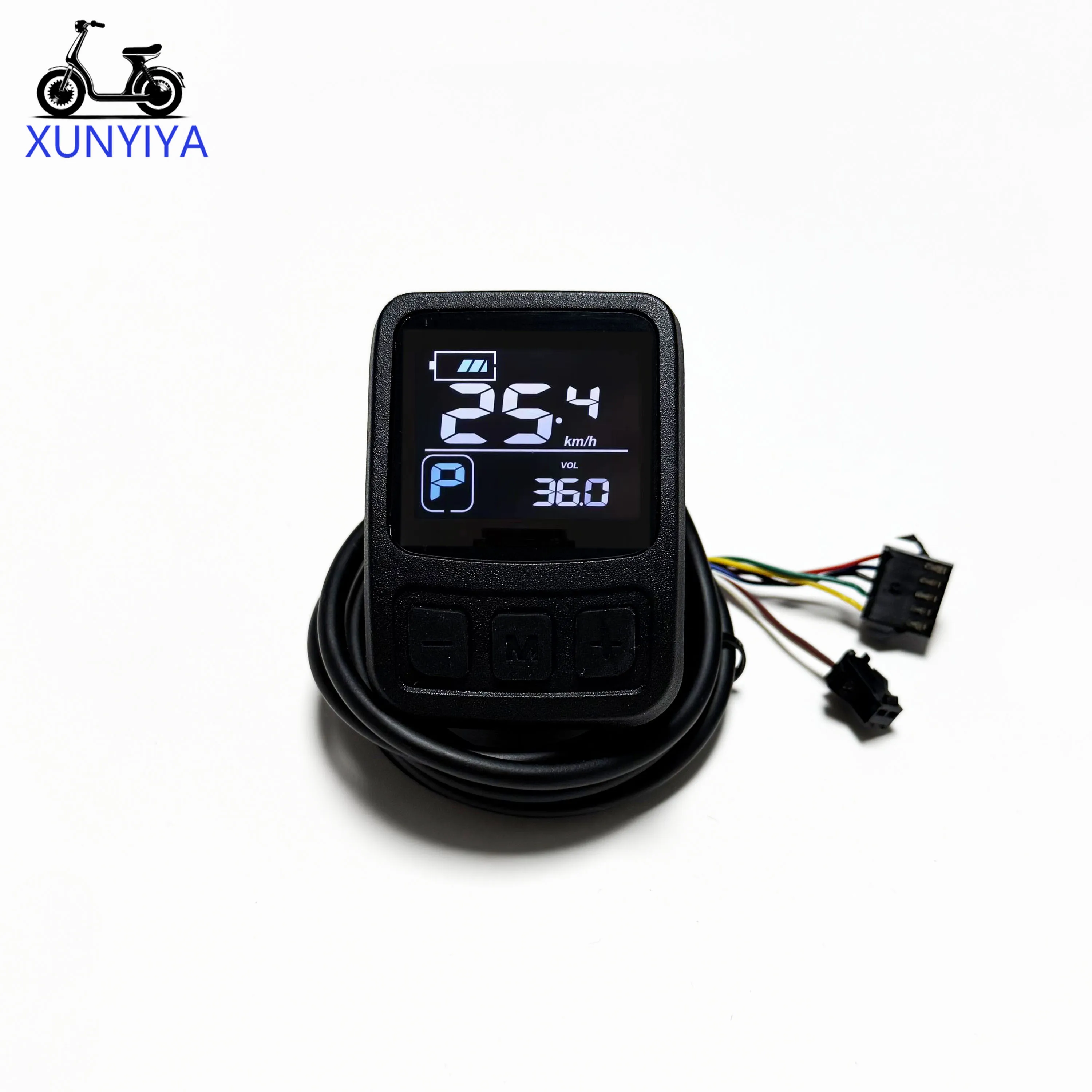 24V 36V 48V 60V Color LCD Multifunctional Instrument Panel for Electric Bike, Protocol UART No.2, 5+2 Pin, Cable Length 1400mm