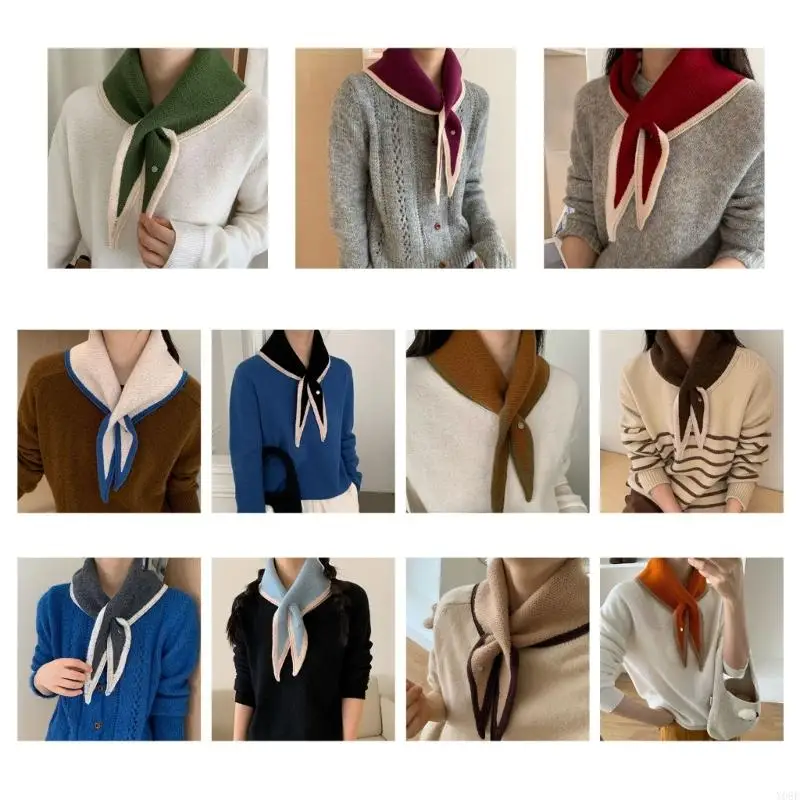 

Comfortable Knitted Winter Scarf Fashionable Triangular Design High End For Sensitive Skin Adults Y08E