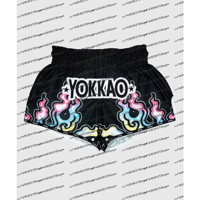 

2026 YOKKAO Muay Thai Shorts Men's Breathable Boxing Trunks MMA Kickboxing Training Pants Elastic Waist Combat Sports Fight Gear