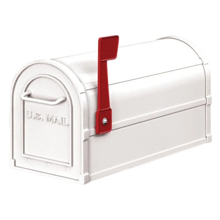 

Heavy Duty Rural Mailbox in White with Durable Construction for Outdoor Use Ideal for Residential and Farmhouse Settings Dimens