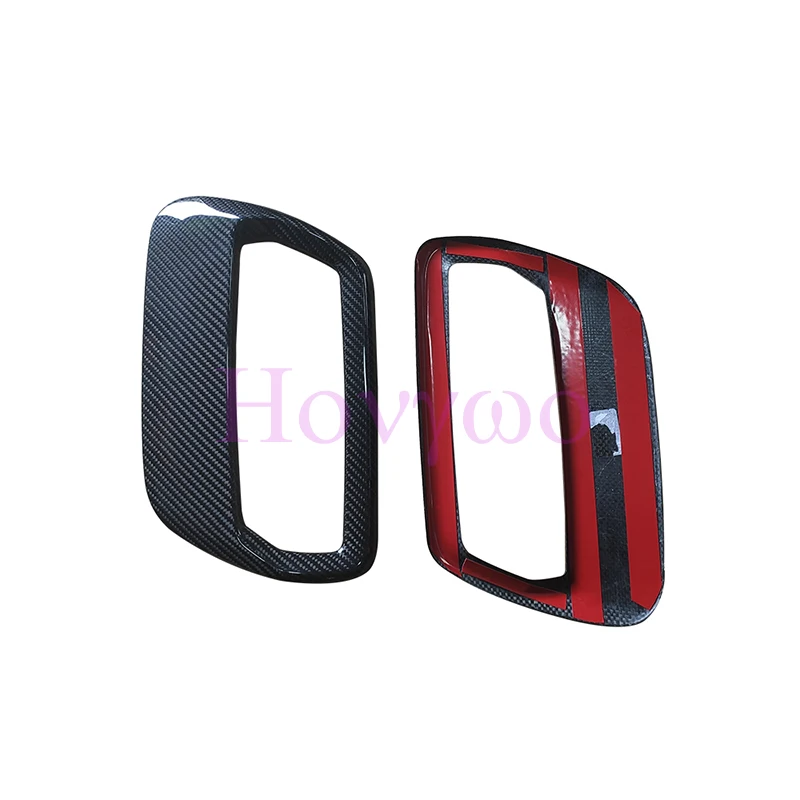 Real Carbon fiber Car Hood Scoop Vent Frame Trim Engine Bonnet Outlet Air Intake Cover For Ford Mustang 2018-2023 view 4