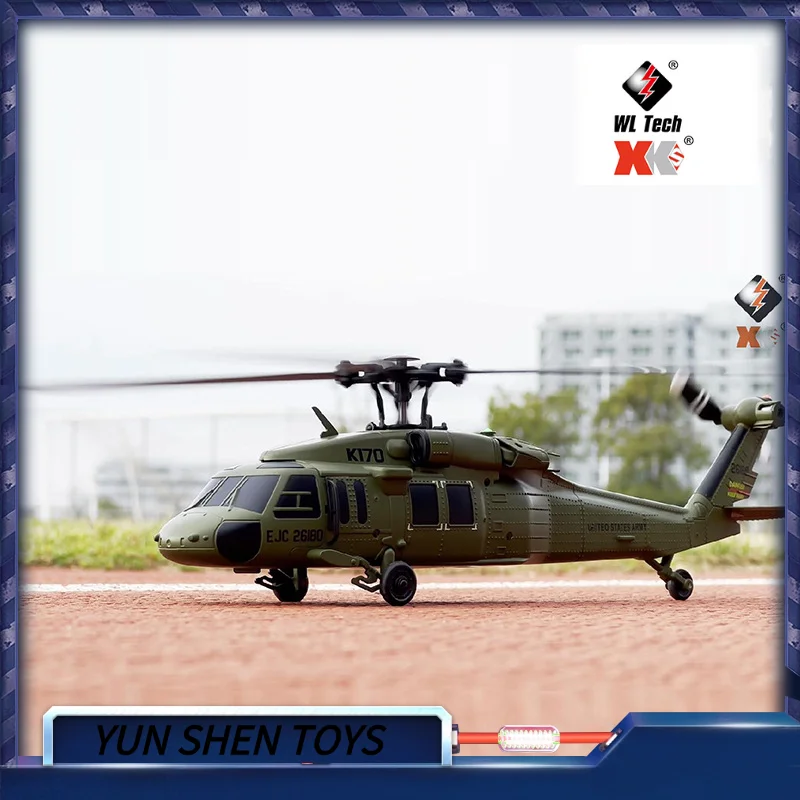Wltoys K170 Black Hawk Uh60l Op afstand bestuurbare helikopter Vierkanaals Vier propellersimulatie Borstelloos Vaste hoogte Model Ai