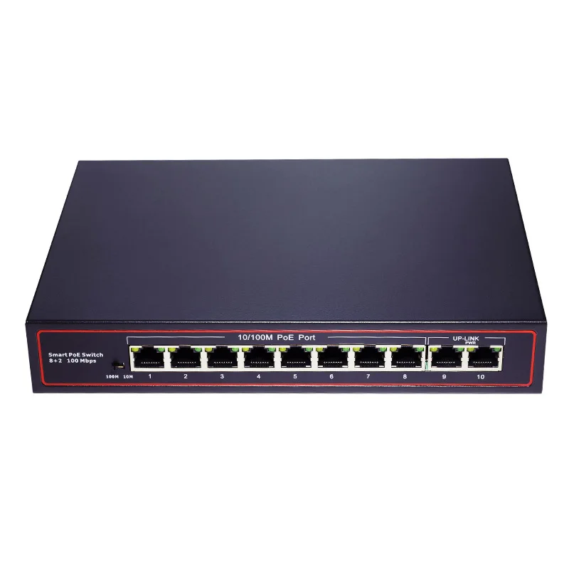 

Full Gigabit 8 Ports PoE With 2 RJ45 Uplink Ports 48V Power Over Ethernet Switch