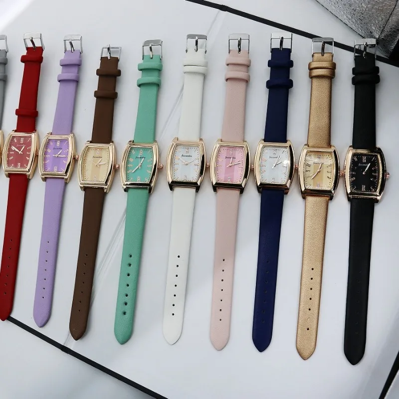 جديد خمر دلو النبيذ ساعات كوارتز للنساء موضة بسيطة حزام ساعات المعصم مزاجه اكسسوارات الهدايا Relogio Feminino