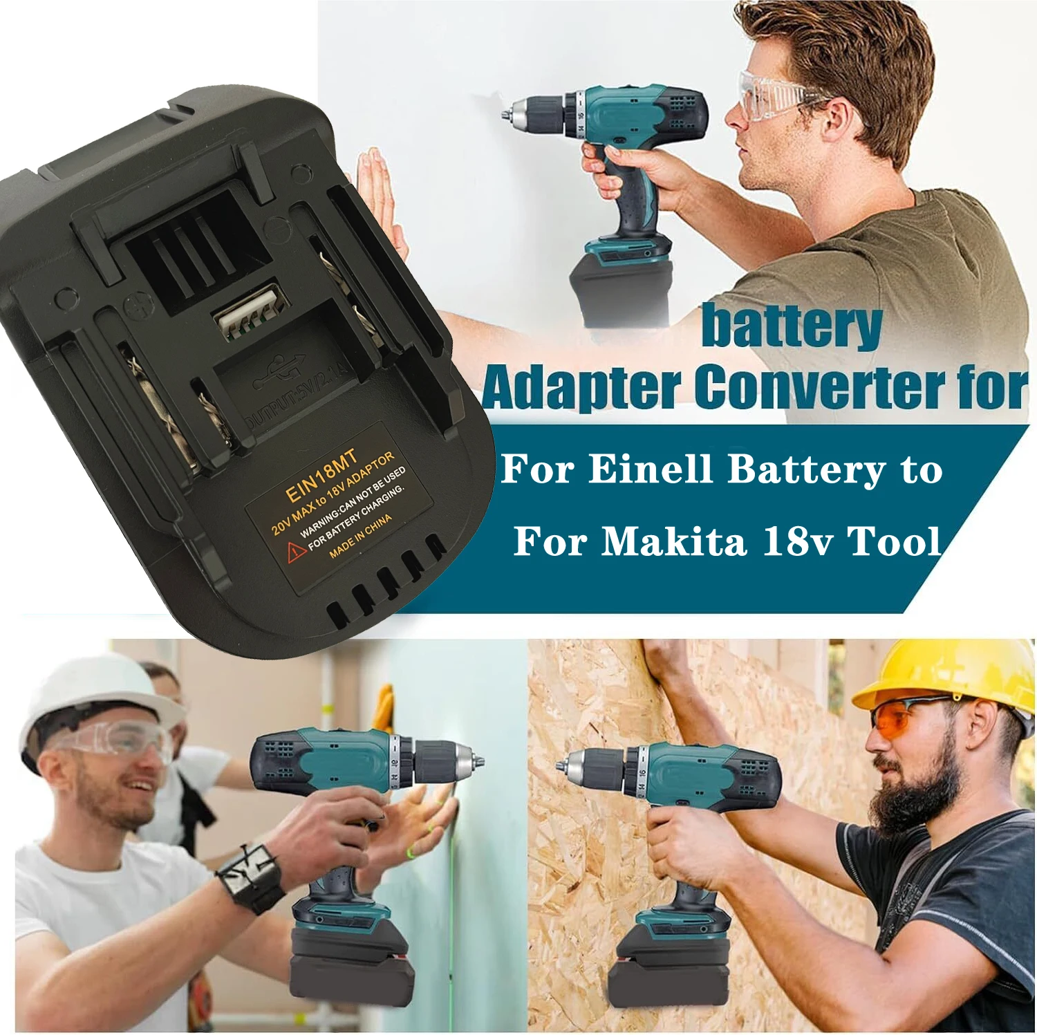 Adaptor baterai untuk Einhell konverter baterai Li-ion 18V Ke untuk alat listrik baterai Lithium Makita 18V untuk alat Makita 18V