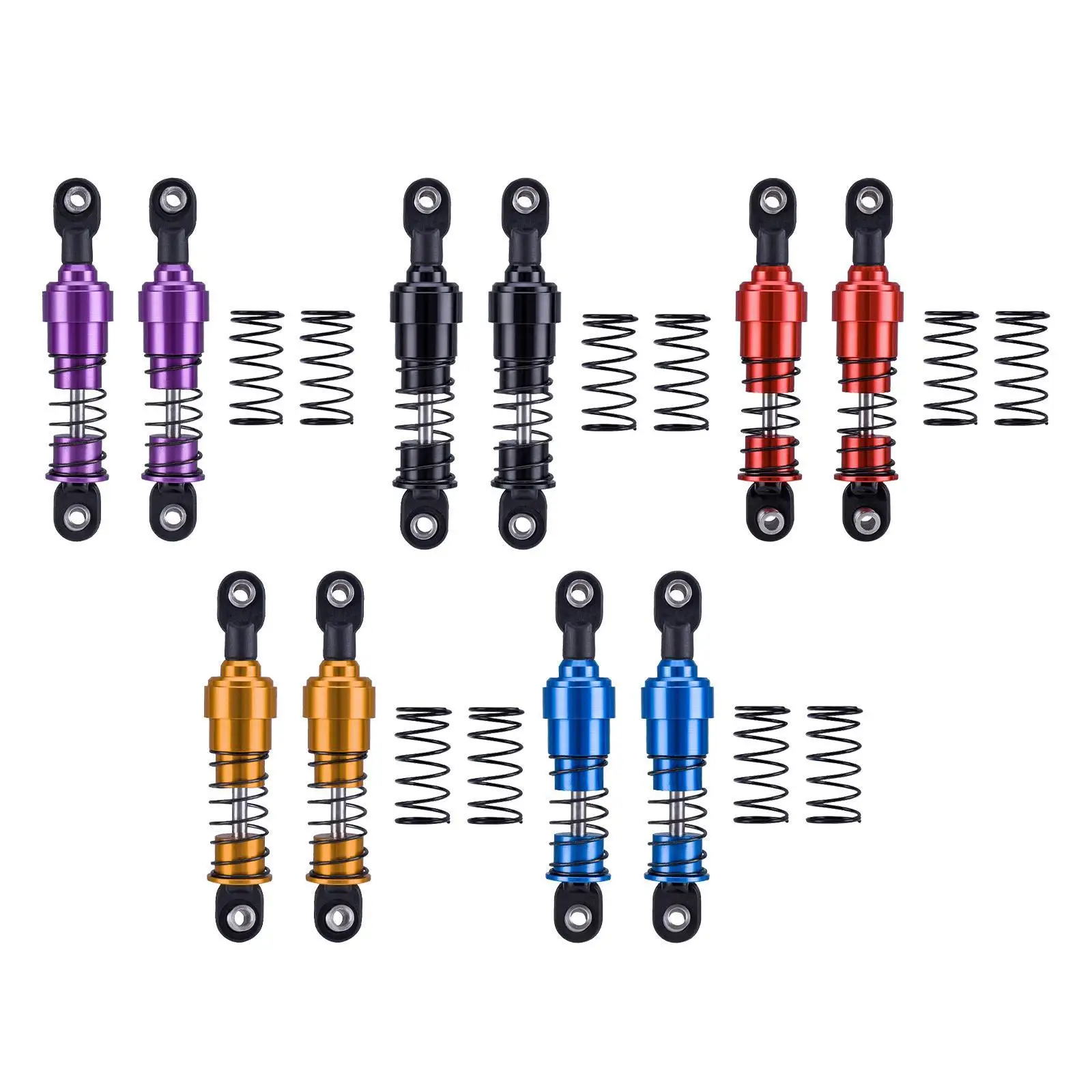

2Pcs 1/10 Scale RC Car Shock Absorber Spare Parts,Replacement Part,Upgrades Parts,Metal Spring RC Damper for Vehicles RC Car