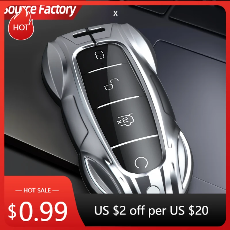 

Car Stickers Metal Car Remote Key Cover Case Holder shell Chain Fob For BYD New ATTO 3 Atto2 Song Pro Dmi Dolphin Mini Seal