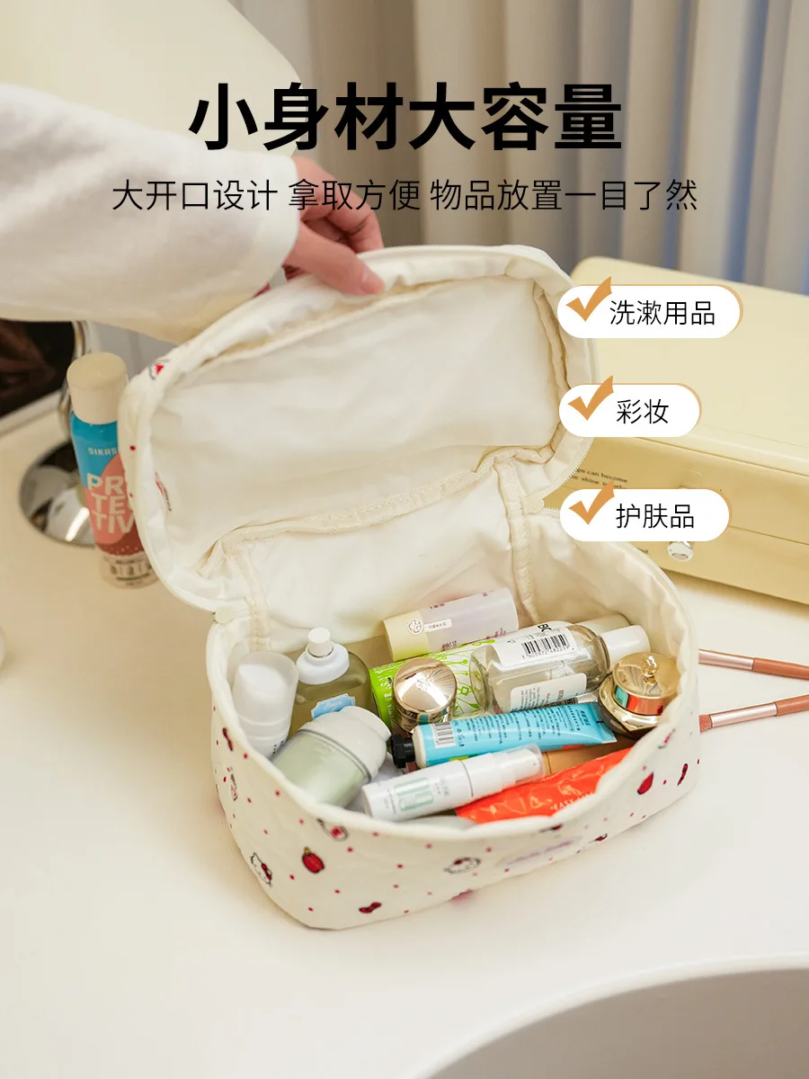 Hello Kitty Original Cosmetic Bag Large Capacity Portable Cloud Fashion Handheld Travel Toiletry Storage Pouch For Young Women view 6