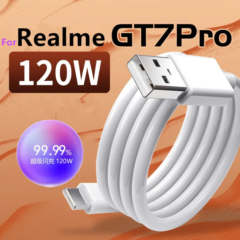 

Кабель для зарядки Realme GT7 Pro, кабель для передачи данных для мобильных телефонов OPPO 120W, кабель для сверхбыстрой зарядки 12A Type-C для GT6/GT Neo6