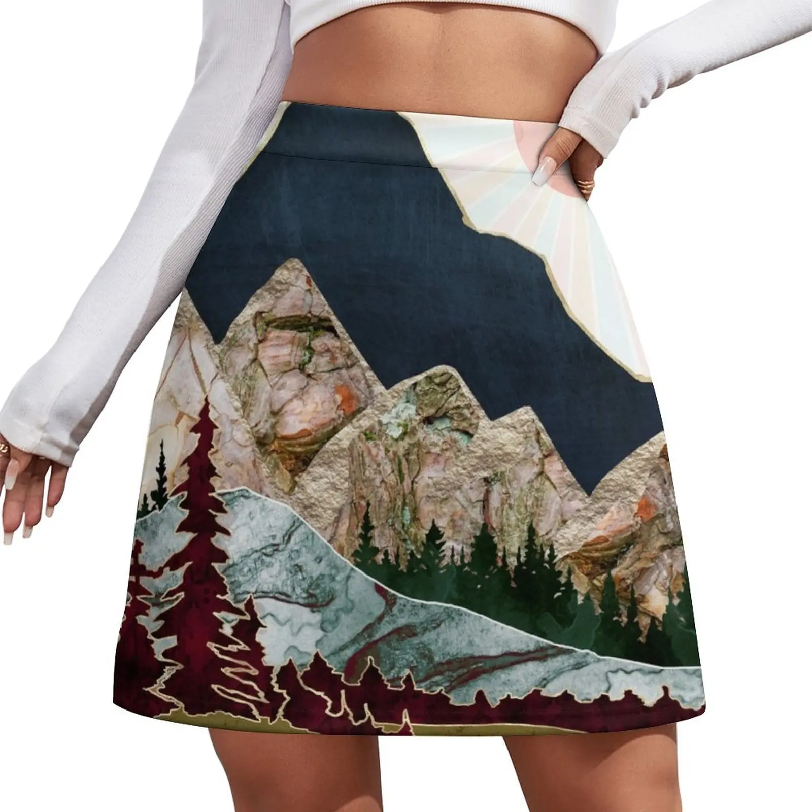 

Retro Autumn Vista Mini Skirt skirts for womans korean luxury clothing summer clothes