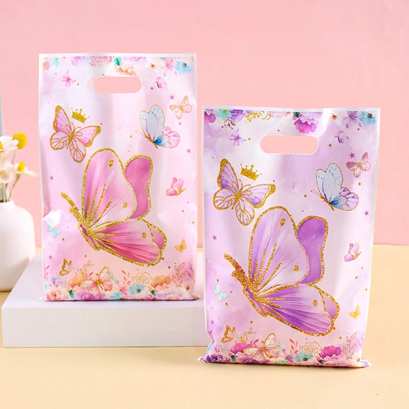 10/20/50Pcs Butterfly Party Goodie Bags Butterfly Candy Gift Bags for Wedding Birthday Party Decor Spring Summer Party Favor