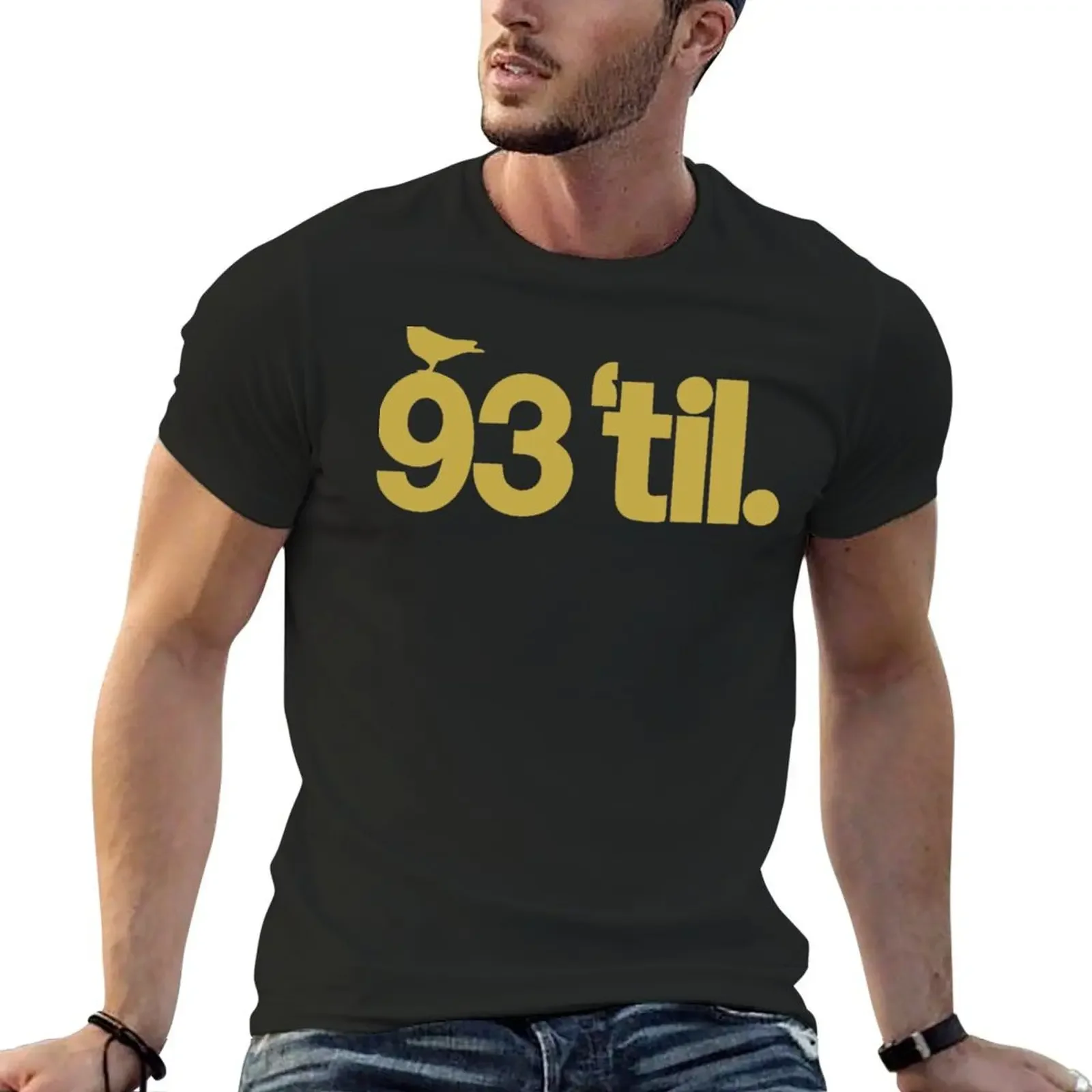 Camiseta clásica de 93 til infinity para hombre, ropa kawaii, negra