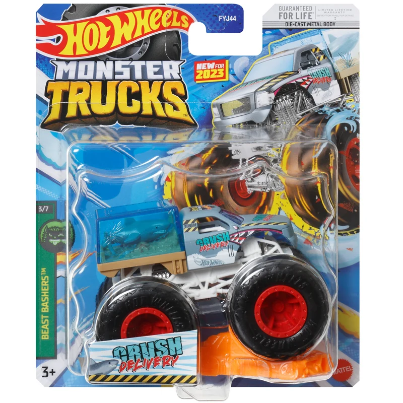 Genuine Hot Wheels Monster Trucks Car Shark Wreak Oscar Mayer Carro Diecast 1/64 Tuk N\'roll giocattoli per bambini per ragazzi regalo per bambini