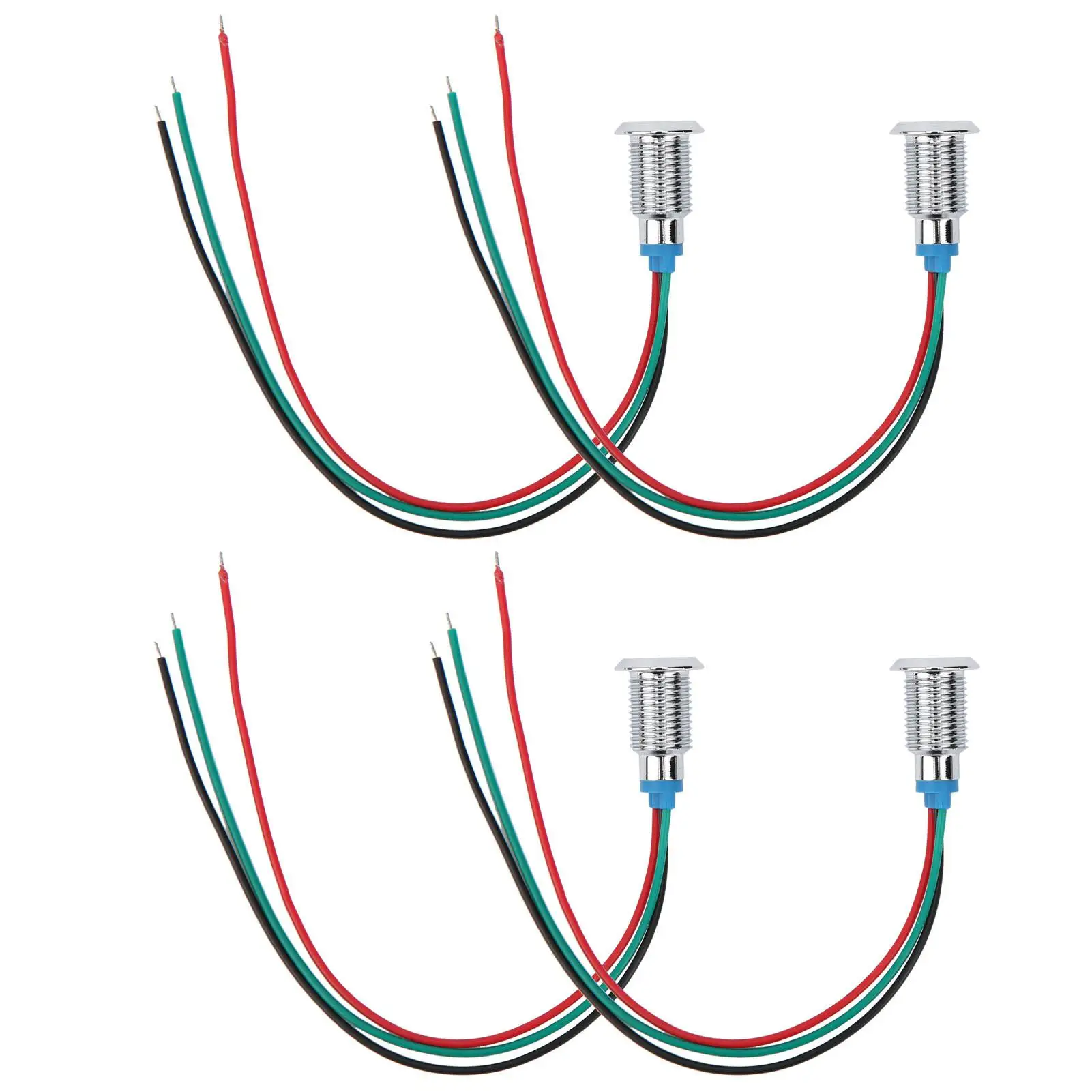 LEDs redondos pré-fios, impermeável e à prova de poeira, cátodo comum, 2 cores, 10mm, 110-220V, 4 conjuntos