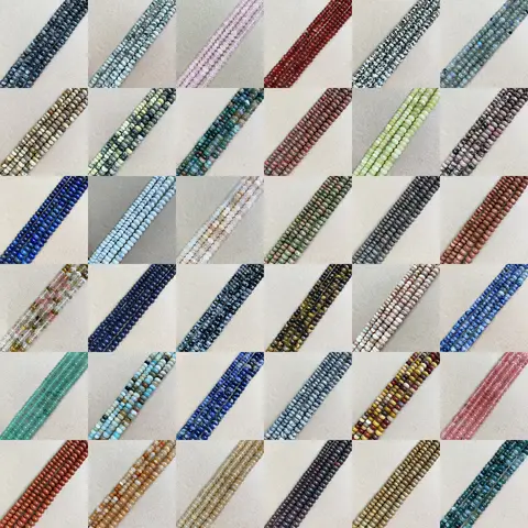 36 Styles! Natural Stone Smooth Rondelle Black Labradorite 7" Loose Beads 4X6 5X8mm Pick Size For Jewelry Making DIY