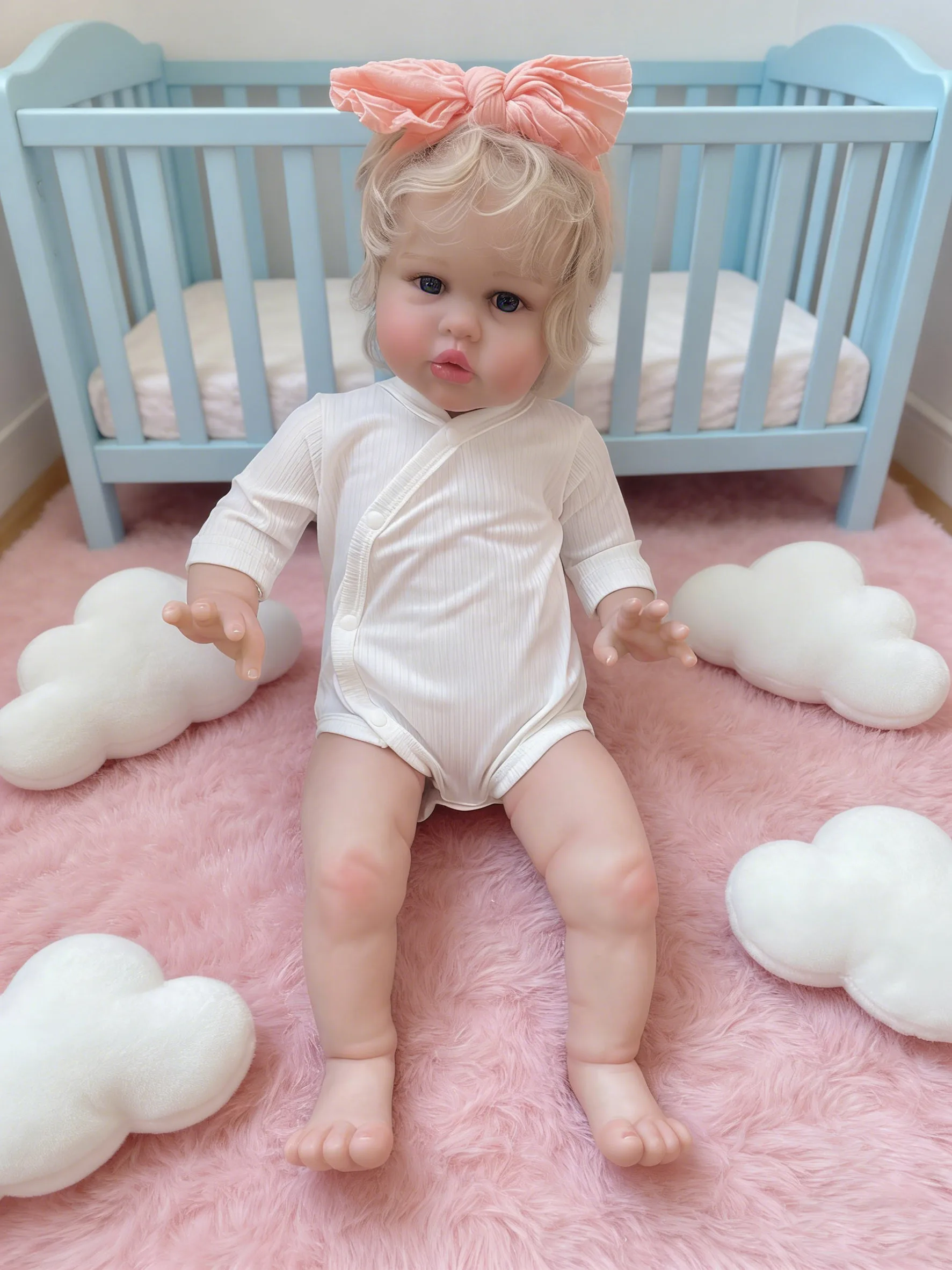 22 pollici realistica bambino bambola rinata corpo in tessuto morbido bel neonato Ellie strati multipli pittura vene visibili capelli radicati a mano