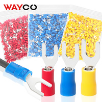 500PCS Fork Crimp Terminal M4/M5/M6 Spade Plugs Pre-insulated Ferrules Lugs For Splice Electricals Cable Wire End Connectors