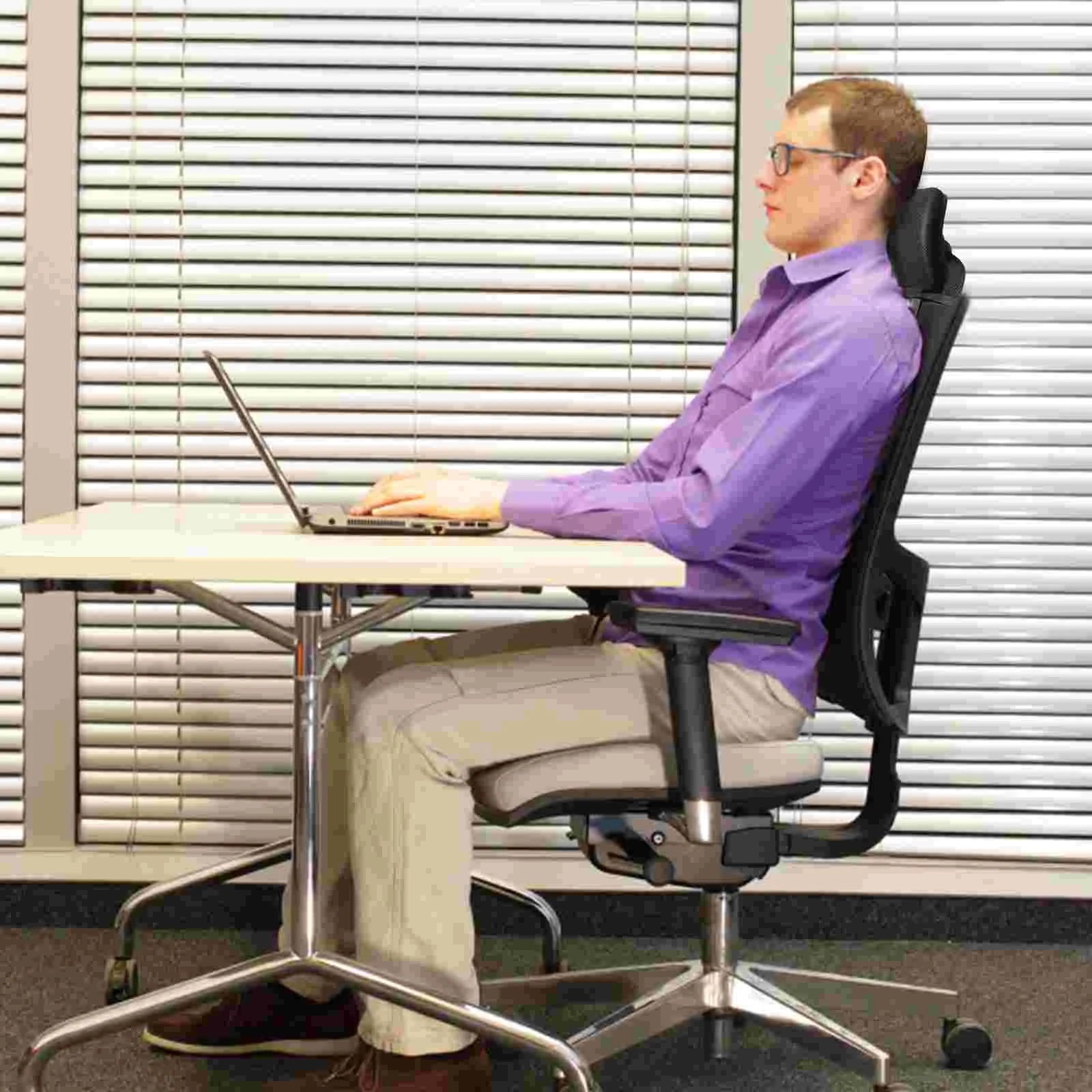 Plástico Tecido Cadeira Encosto de Cabeça, Computador Escritório Travesseiro, Chaise Longue para Mesa, Trabalho Almofada, Anexo Suporte