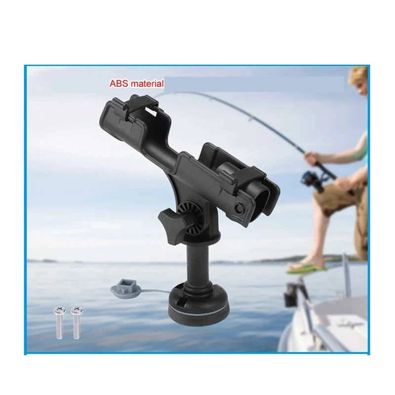 Kayak Fishing Rod Holder Universal Fit Kit 360-Degree Adjustment Canoe Draft Fishing Boat Powerlock Rod Holder Black