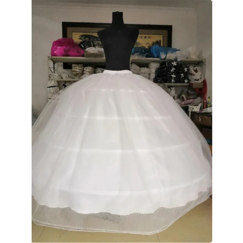 Nieuwe Hot Sell 4 Hoepels Grote Witte Petticoat Super Pluizige Crinoline Slip Onderrok Voor Trouwjurk Bruidsjurk In Voorraad