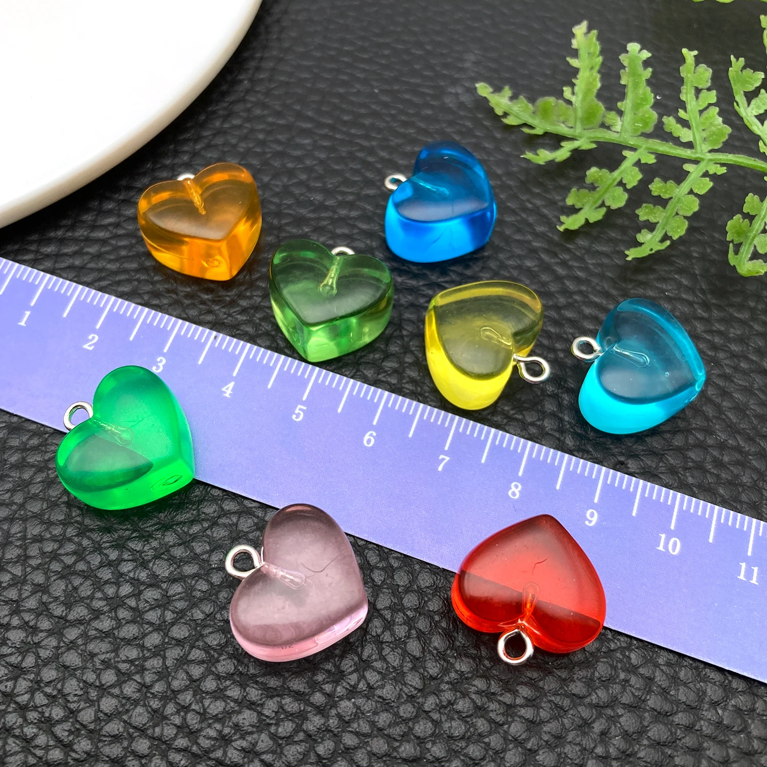 10pcs Resin Transparent Love Charms Pendant Suitable for DIY Earrings Necklaces Key Chains Making Ornament Accessories