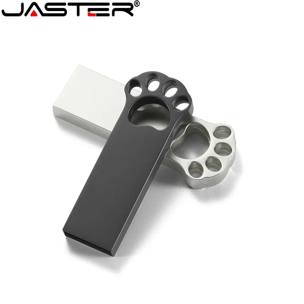 JASTER-Clés USB 2.0 en métal griffe de chat, clé USB haute vitesse, clé USB, clé USB gratuite, 64 Go, 32 Go, 16 Go, cadeau créatif, disque U