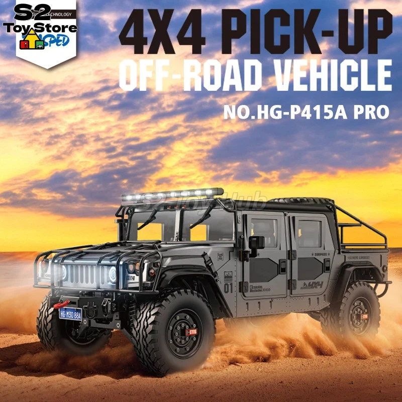 Hengguan New HG P415A Pro 1/10 Full Scale Metal RC H1 4X4 Off Road Pickup Truck With Light Winch Smoke For Boys