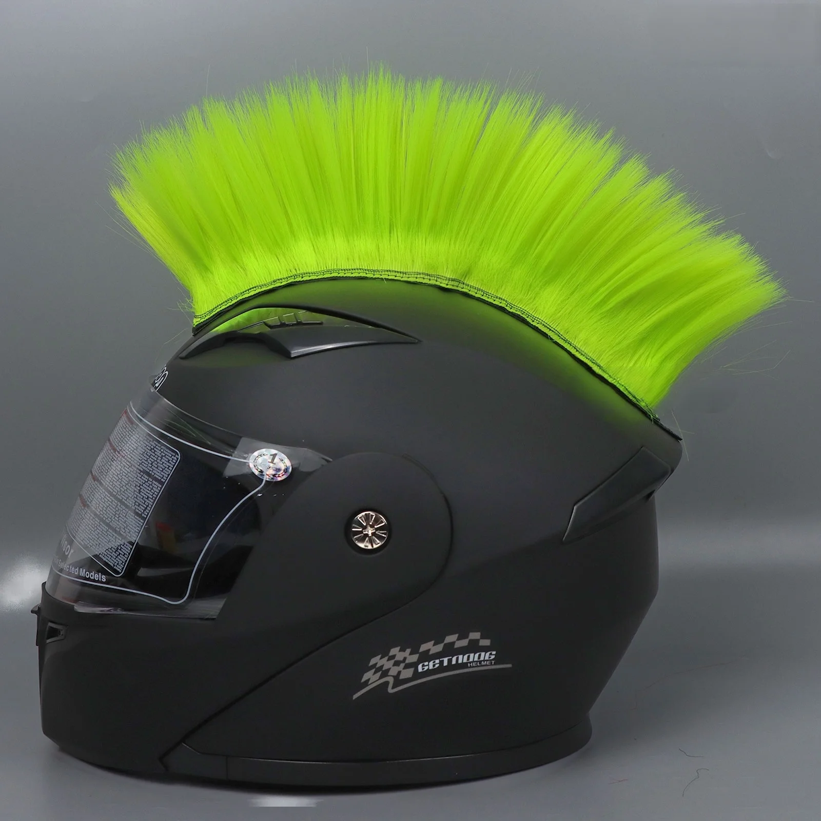 Helmet Mohawk Synthetic Wig Adhesive Mohawk for Motorcycle Bicycle Ski Snowboard Helmet Hair Patches Skinhead Costumes Wig