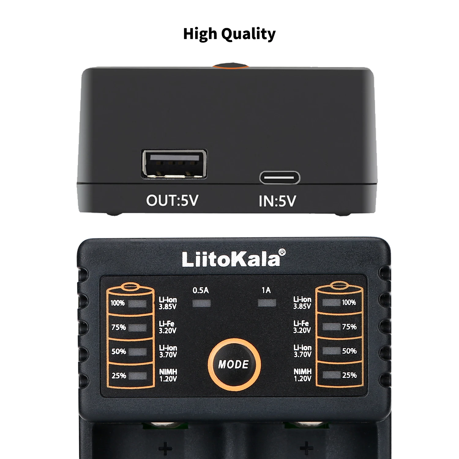 LiitoKala Lii-202 Battery Charger for 18650, 21700, 20700, 26650, 14500, 16340 NiMH & Li-Ion Batteries -1.2V 3.7V Multi-Voltage