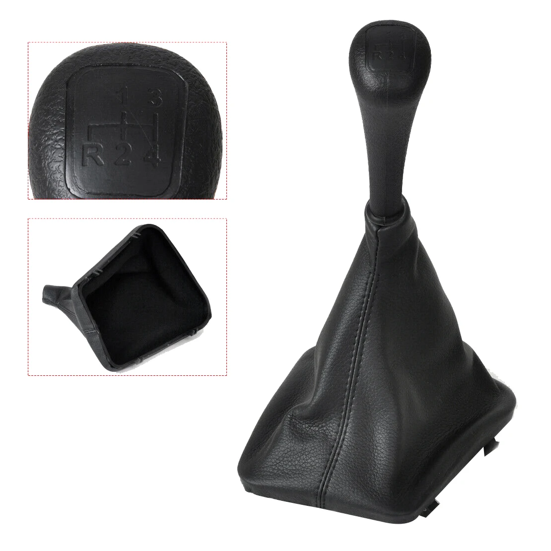 4 Speed Car Gear Shift Knob Shifter Lever Leather Boot Cover for Mercedes Benz W123 W140