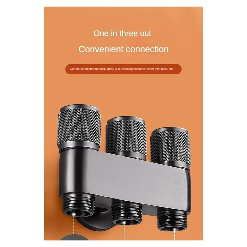 A97G Латунь Один в трехходовой стиральной машине с трехходовым управлением Хромированный/серый кран Трехходовой треугольный клапан G1/3Mini