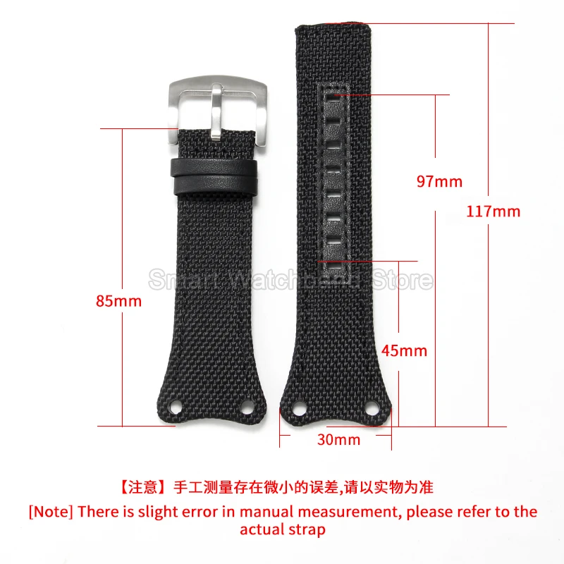 30mm Black Curved Interface Premium Nylon Watch Accessories for CK K4B371B3 K4B381B3 K4B384B6 Flexible Gentle on Skin