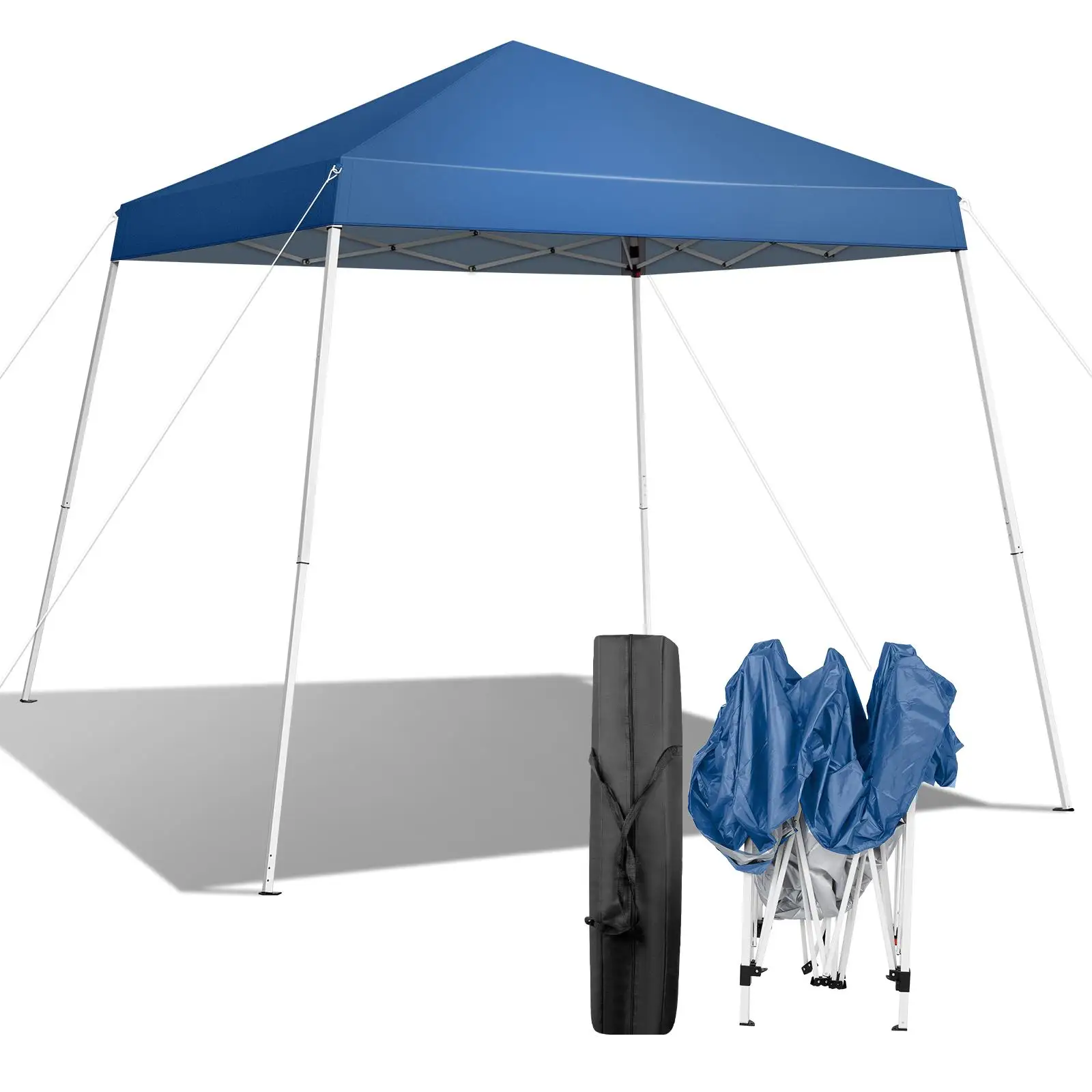 2.4x2.4m Waterproof Folding Tent - Portable Blue Canopy for Home Use, Outdoor, Camping