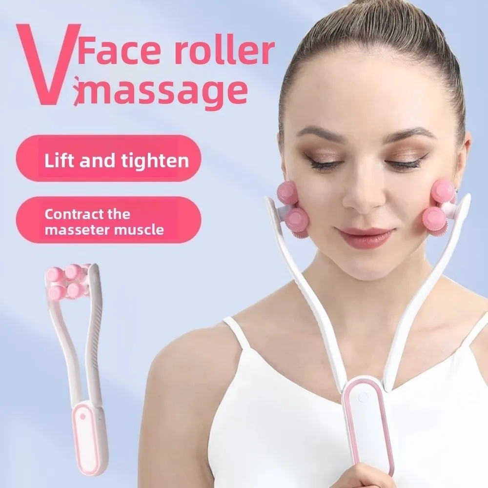 Masseur de visage roulant en forme de V, relaxant, Lifting, promotion de l'absorption, outil de massage du visage, sans batterie, multifonctionnel