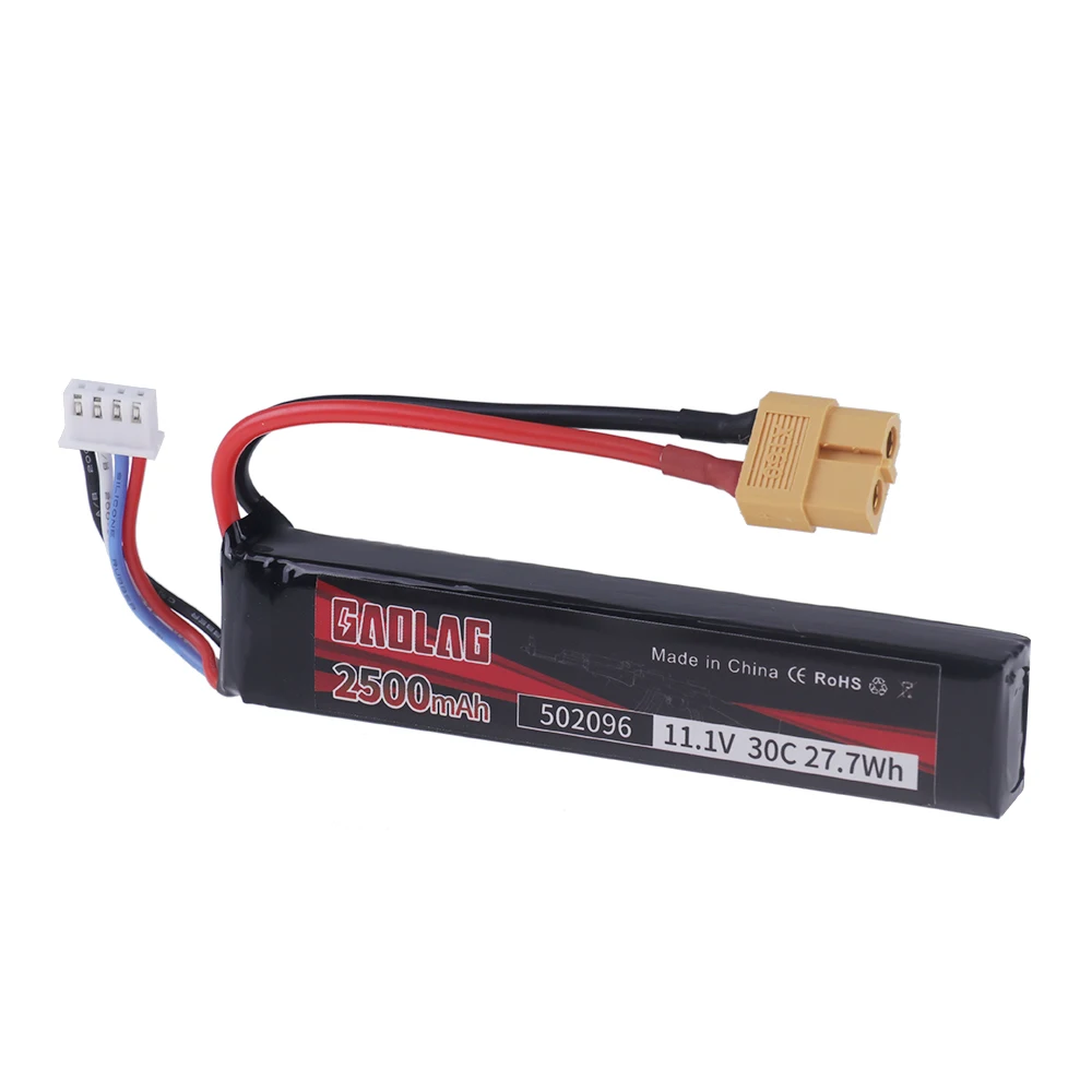Akumulator Lipo 11,1 V do pistoletu na wodę Airsoft 11,1 V 3S 2500 mAh 30C 502096 akumulator do Airsoft BB Air Pistol Electric Toys Guns Parts