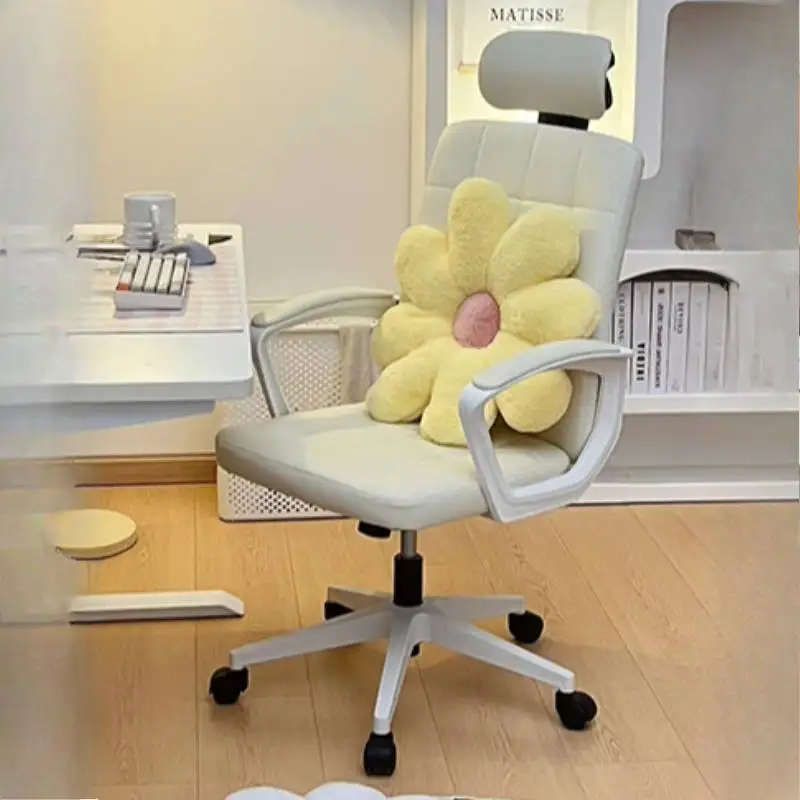 

Beige Foot Office Chair Headrest Support Reclining Oversized Relaxing Computer Chair Arm Designer Bureau Stoel Office Furniture