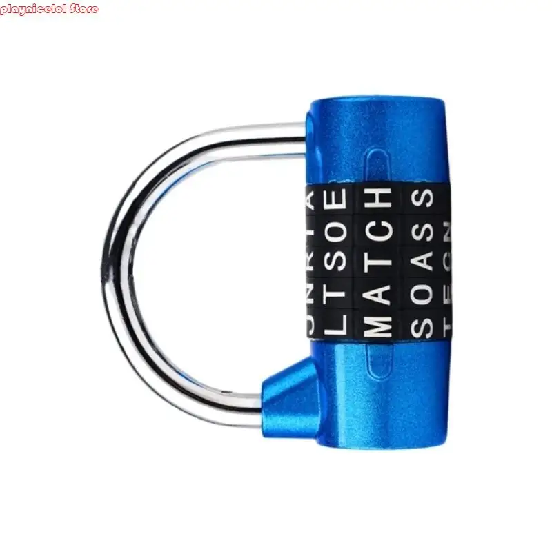 E8BA 5 Letter Combination Padlock Door Handle Password Padlock for Cabinet Luggage