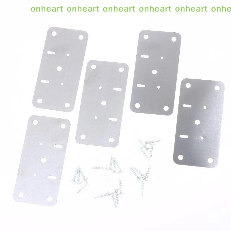 [C]Cabinet Hinge Repair Plate Kit For Home Kitchen Cabinets And Furniture With Holes, Stainless Steel Door Hinge Mounting Plate