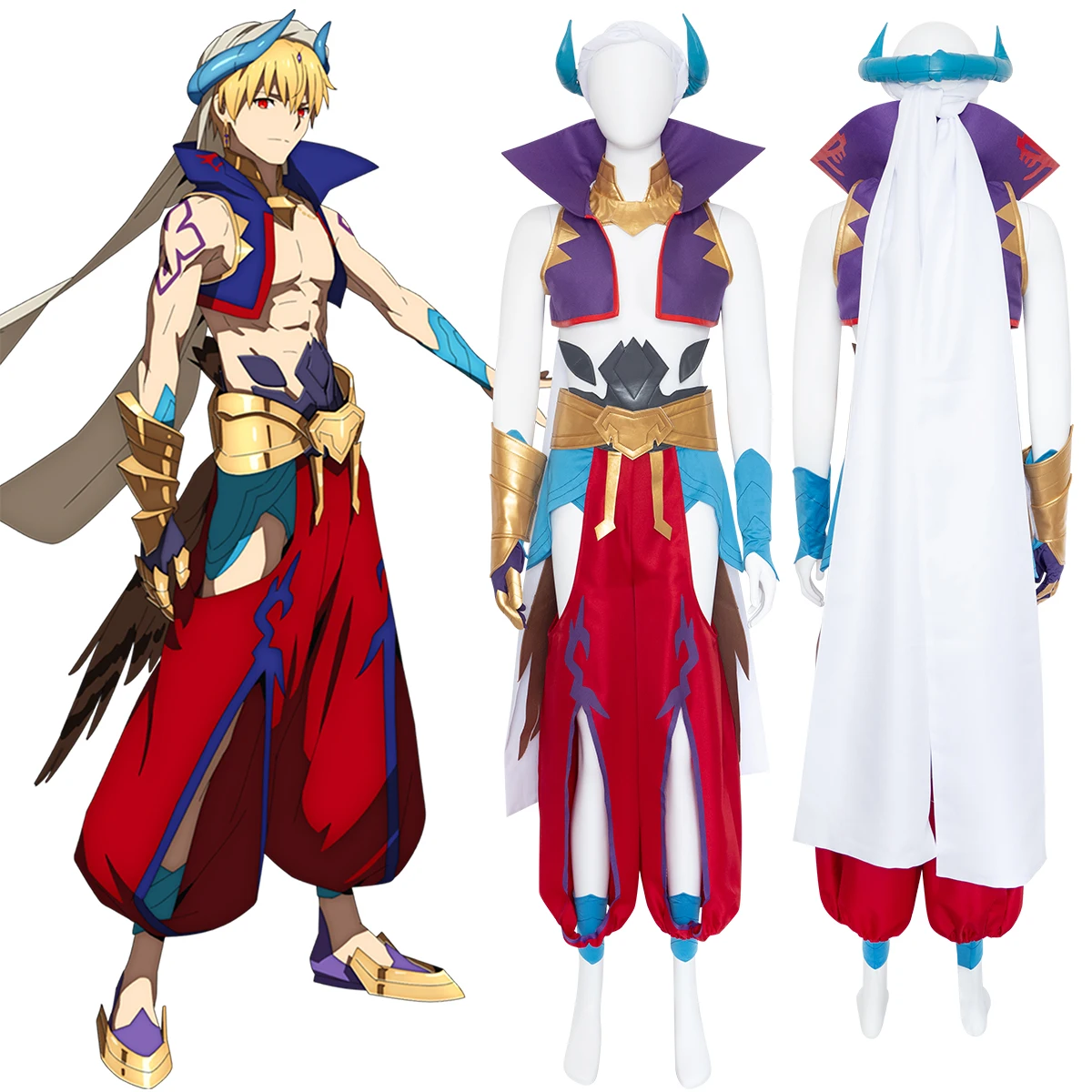 Costume de cosplay Fate Grand Order Absolute Demonic Front Babylonia Caster Gilgamesh, tenue de style ancien du roi Gilgamesh