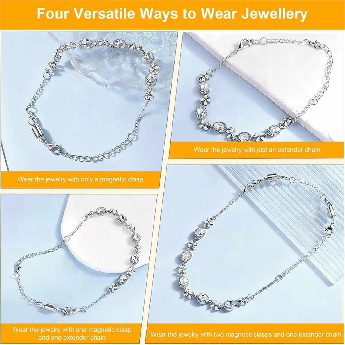 

Новинка 2026: Набор из 10 удлинителей для ожерелий с застежками и коннекторами, 3 вспомогательных инструмента для браслетов, золотые удлинители цепочек с застежками для ювелирных изделий