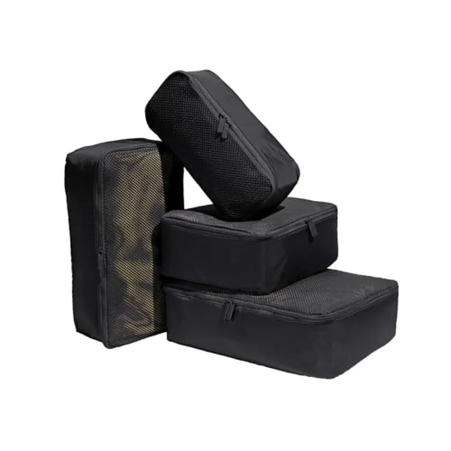 

Набор из 4 легких органайзеров для путешествий Insider Packing Cubes для чемоданов, ручной клади, цвет Jet Black