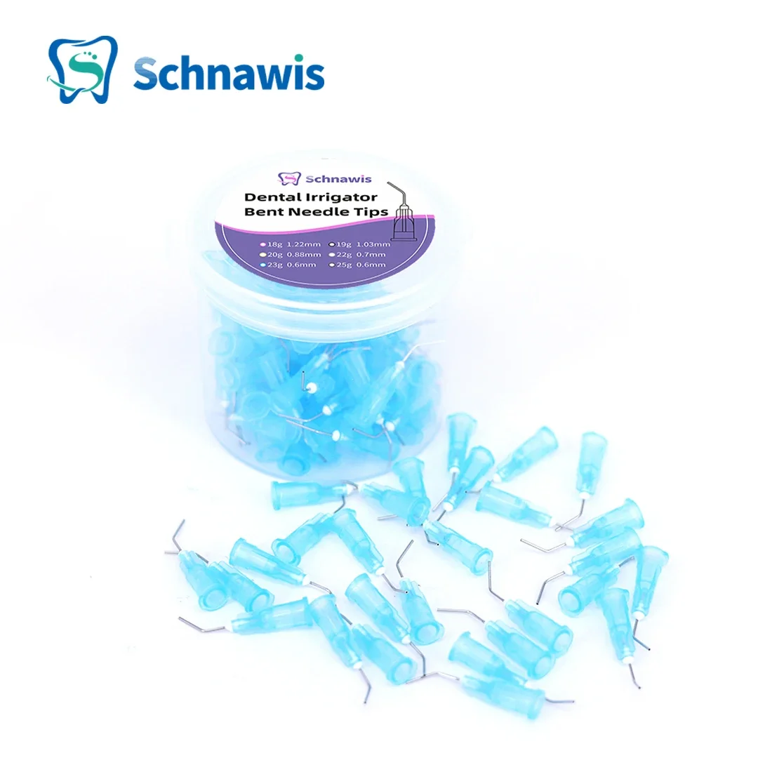 100Pcs/Box Equipment Irrigation Bent Needle Tips Dental Flow Sealant Etchant Composite Resin Acid Reagent Delievery Syringe Tips